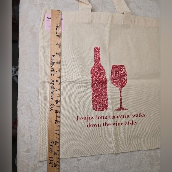 Carly Rae Studio Lightweight Canvas Tote Bag - Wine Theme - Picture 5 of 10